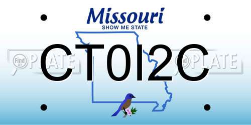 CT0I2C Missouri License Plate