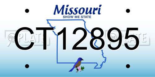 CT12895 Missouri License Plate