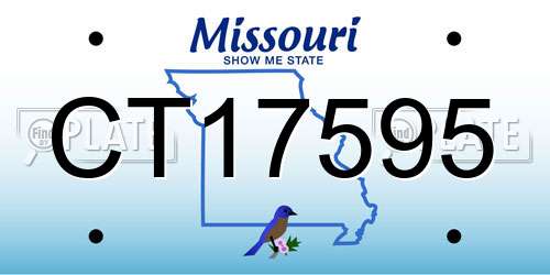 CT17595 Missouri License Plate