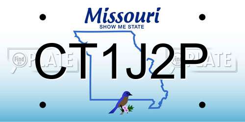 CT1J2P Missouri License Plate
