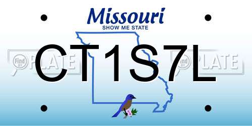 CT1S7L Missouri License Plate