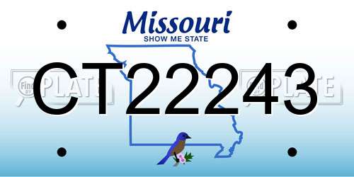 CT22243 Missouri License Plate
