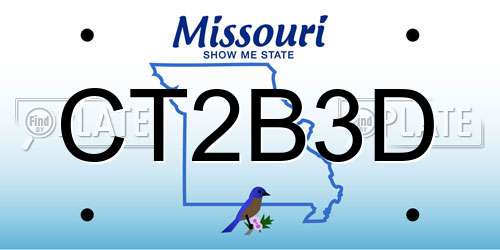 CT2B3D Missouri License Plate