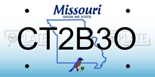 CT2B3O Missouri License Plate