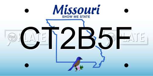 CT2B5F Missouri License Plate