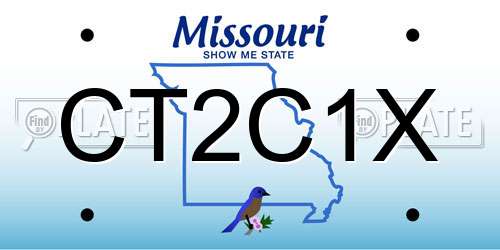 CT2C1X Missouri License Plate