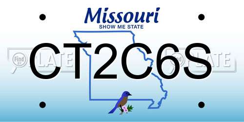 CT2C6S Missouri License Plate