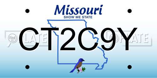 CT2C9Y Missouri License Plate