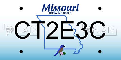 CT2E3C Missouri License Plate