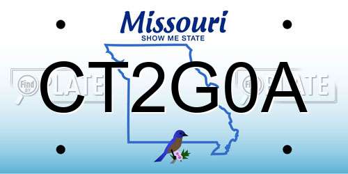 CT2G0A Missouri License Plate