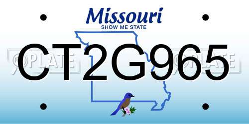 CT2G965 Missouri License Plate