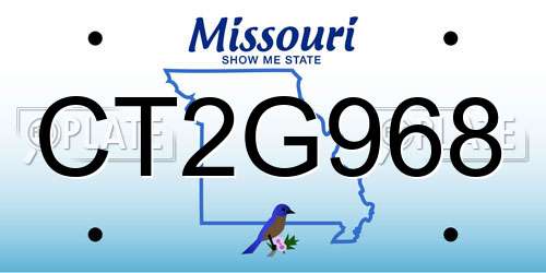 CT2G968 Missouri License Plate