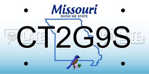 CT2G9S Missouri License Plate