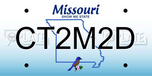 CT2M2D Missouri License Plate
