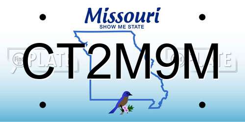 CT2M9M Missouri License Plate