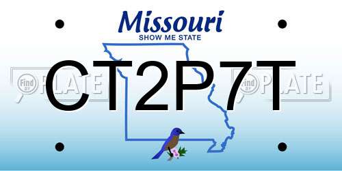 CT2P7T Missouri License Plate