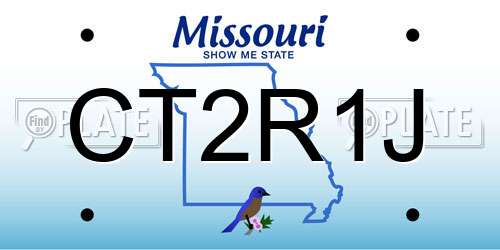 CT2R1J Missouri License Plate