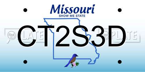 CT2S3D Missouri License Plate