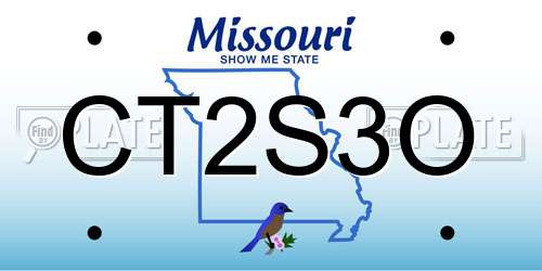 CT2S3O Missouri License Plate