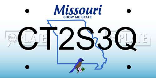 CT2S3Q Missouri License Plate