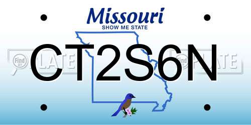 CT2S6N Missouri License Plate