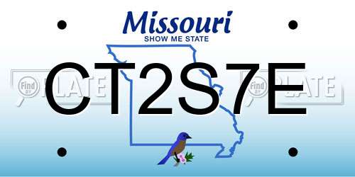 CT2S7E Missouri License Plate