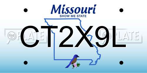 CT2X9L Missouri License Plate
