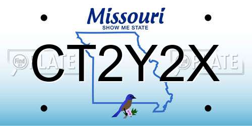 CT2Y2X Missouri License Plate