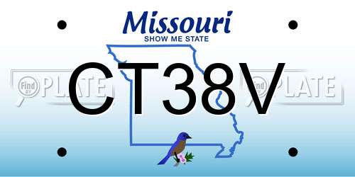 CT38V Missouri License Plate