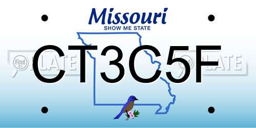 CT3C5F Missouri License Plate