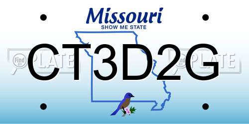 CT3D2G Missouri License Plate