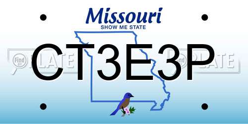 CT3E3P Missouri License Plate