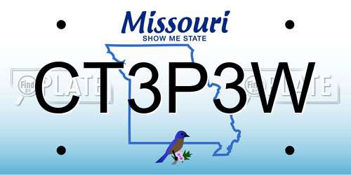 CT3P3W Missouri License Plate