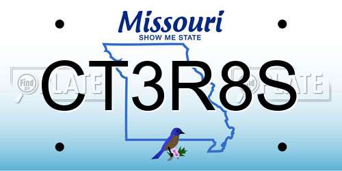 CT3R8S Missouri License Plate