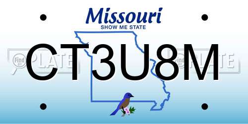 CT3U8M Missouri License Plate