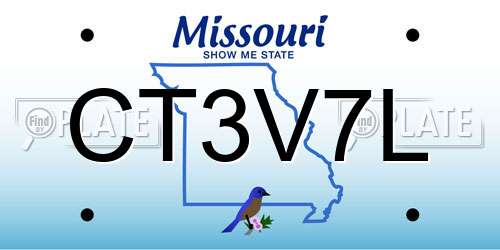 CT3V7L Missouri License Plate