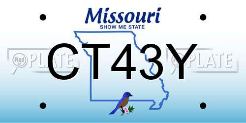 CT43Y Missouri License Plate