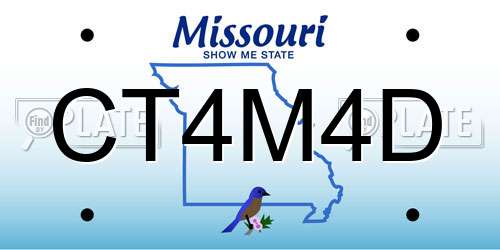 CT4M4D Missouri License Plate