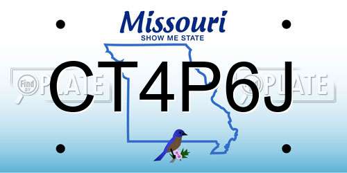 CT4P6J Missouri License Plate