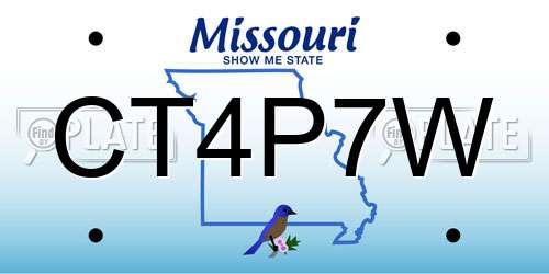 CT4P7W Missouri License Plate
