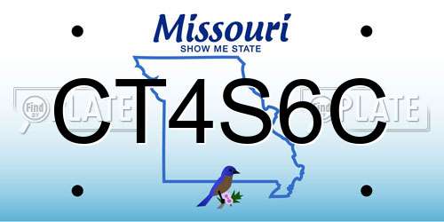 CT4S6C Missouri License Plate