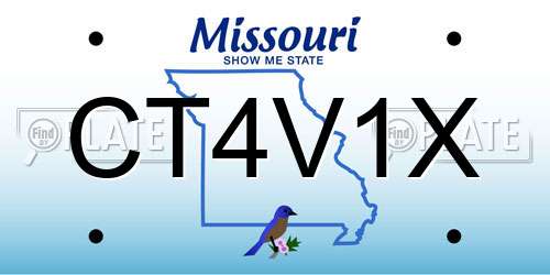 CT4V1X Missouri License Plate