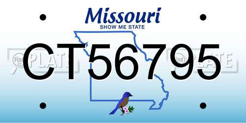 CT56795 Missouri License Plate