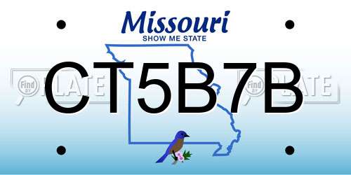 CT5B7B Missouri License Plate