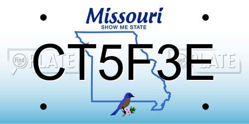 CT5F3E Missouri License Plate