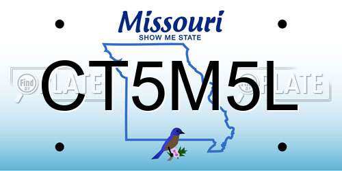 CT5M5L Missouri License Plate