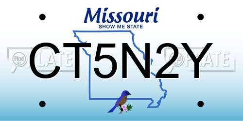 CT5N2Y Missouri License Plate