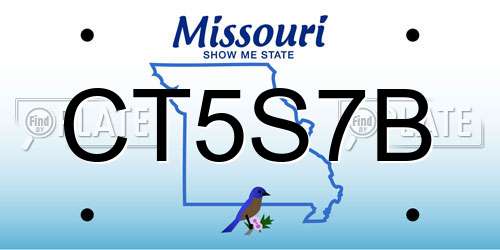 CT5S7B Missouri License Plate