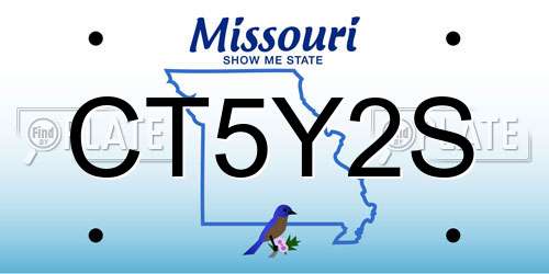 CT5Y2S Missouri License Plate