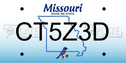 CT5Z3D Missouri License Plate
